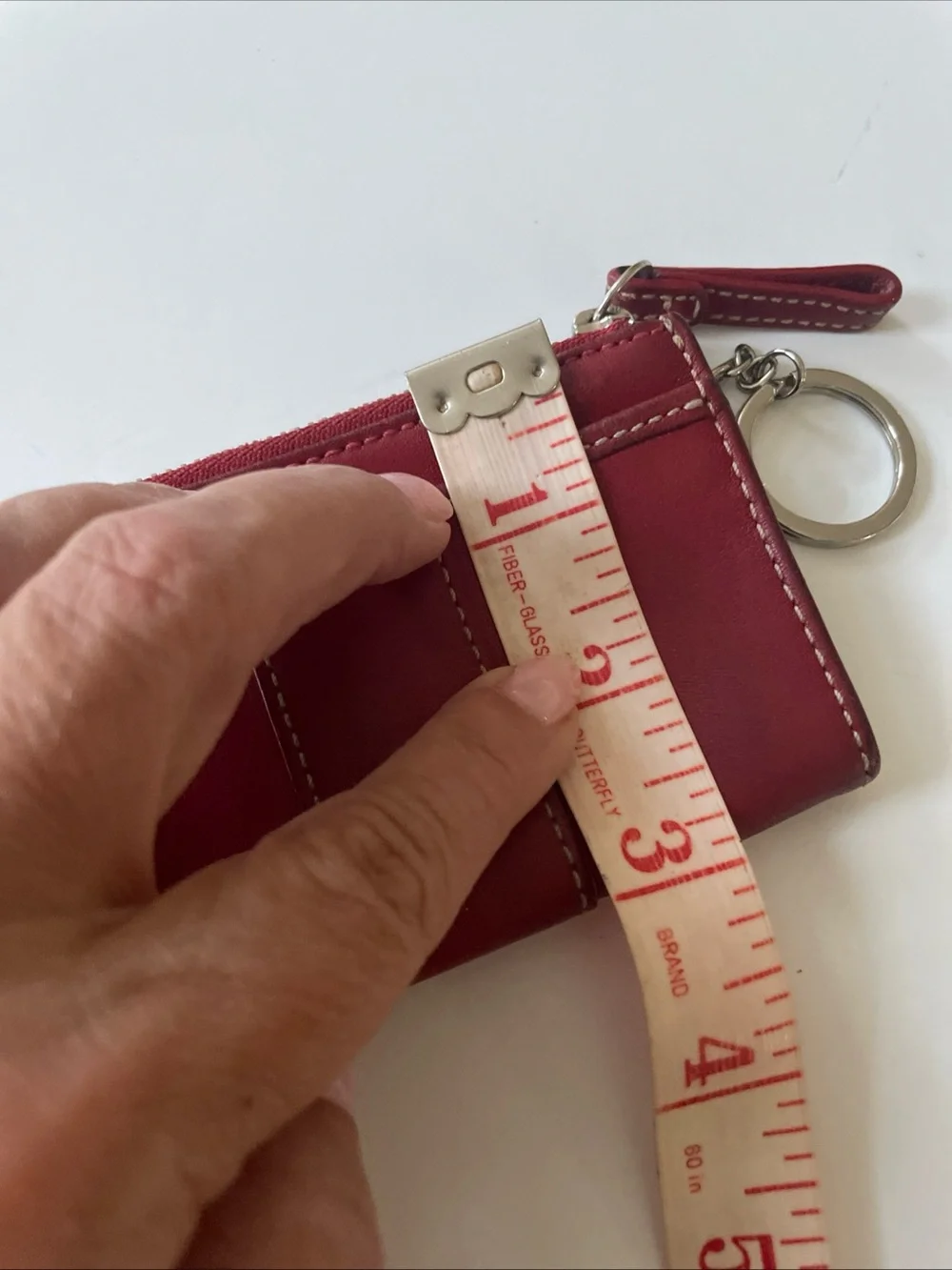 Coach Red Leather Card & Key Wristlet